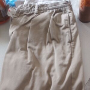 Nautica Tan Chinos with Pleated Front and Smooth Finish Size 34×32